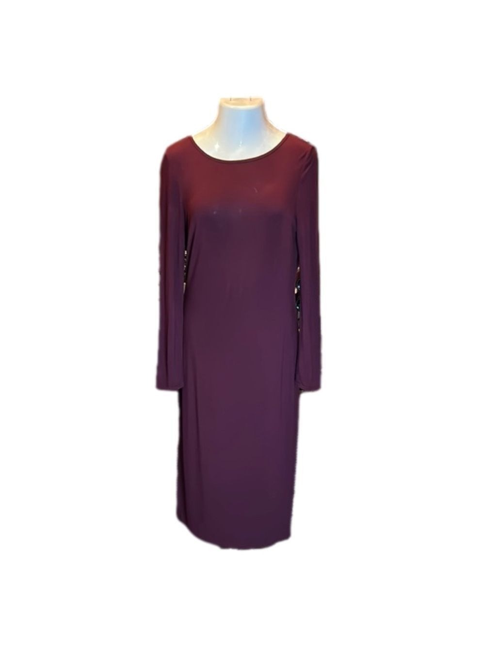 TOPSHOP Solid Maroon Long Sleeve Maxi Dress Size 12